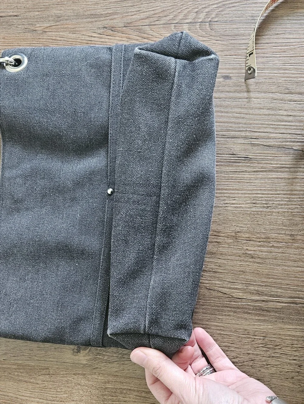 Classic Grey Canvas Shoulder Bag - Independent Reign Bucket Bag